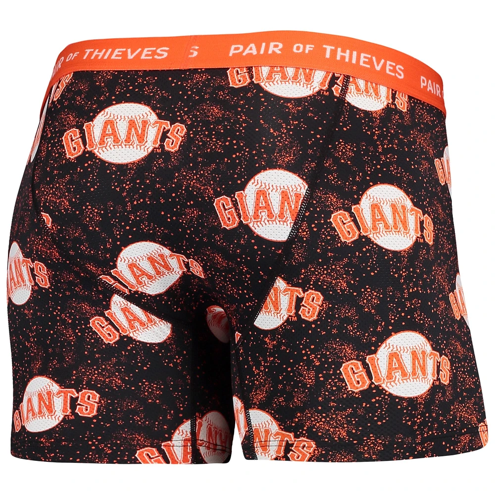 Men's Pair of Thieves Black San Francisco Giants Super Fit 2-Pack Boxer Briefs Set