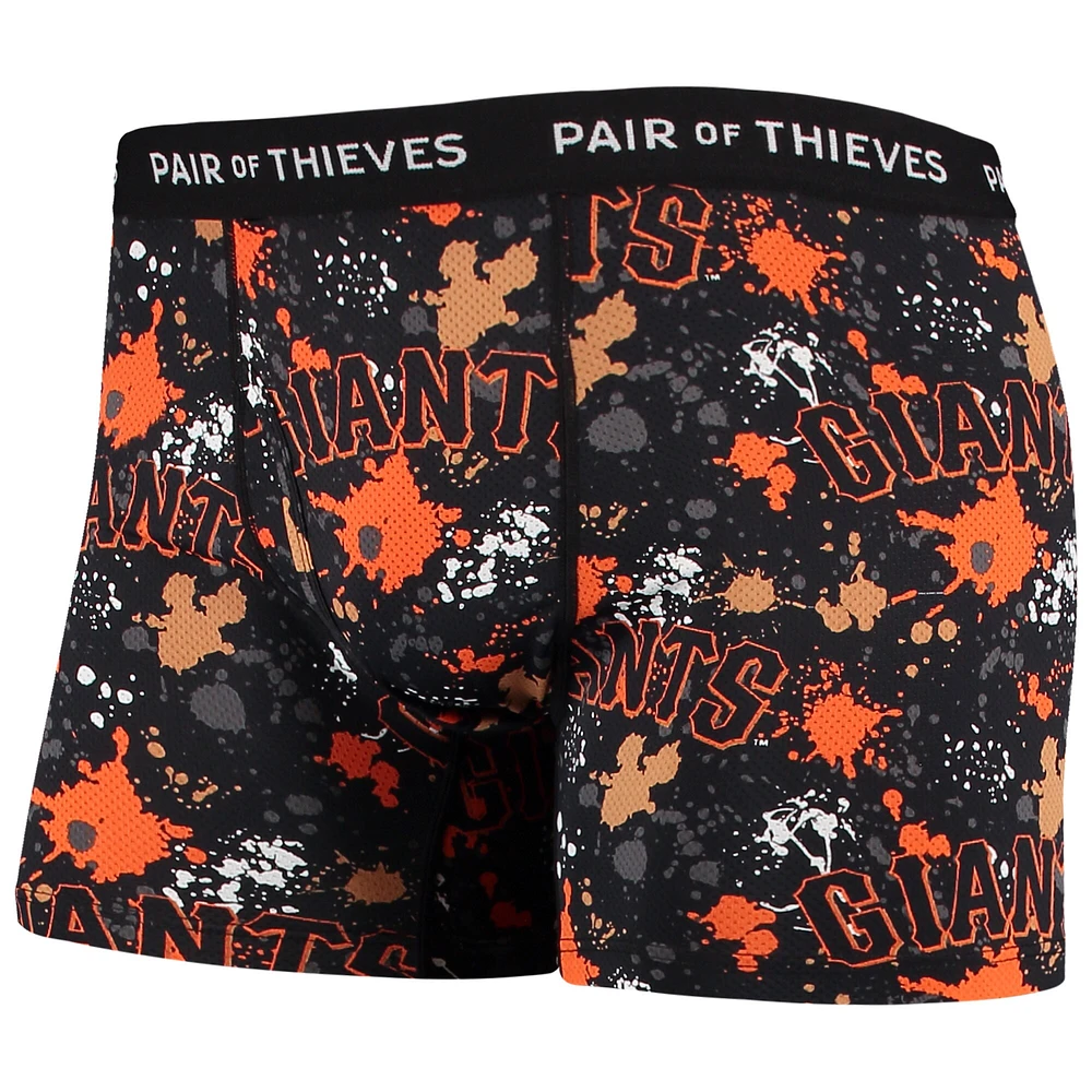 Men's Pair of Thieves Black San Francisco Giants Super Fit 2-Pack Boxer Briefs Set