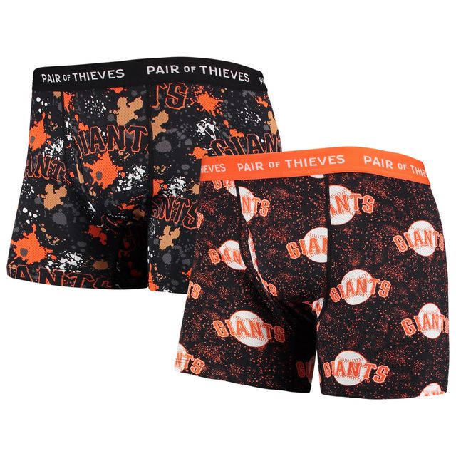 Lot de 2 boxers super ajustés pour homme Pair of Thieves Black San Francisco Giants