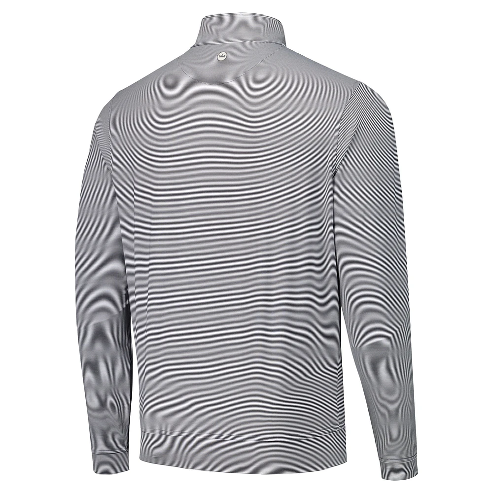 Men's Peter Millar Black San Francisco Giants Perth Sugar Stripe Performance Quarter-Zip Top