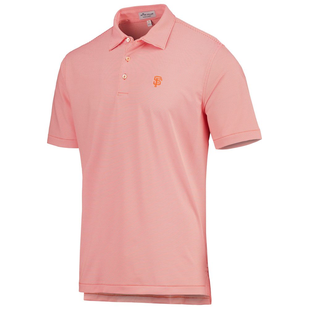 Men's Peter Millar Orange San Francisco Giants Jubilee Stripe Polo