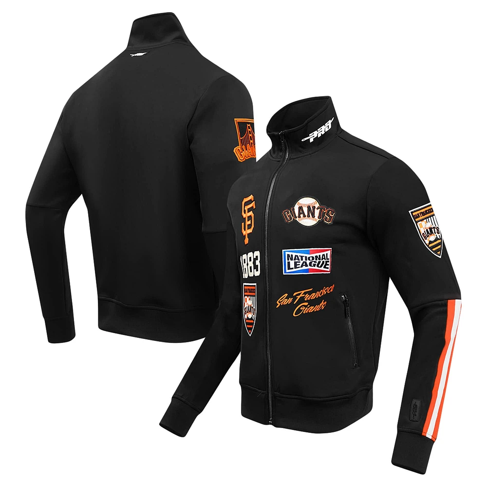 Men's Pro Standard Black San Francisco Giants Fast Lane Full-Zip Track Jacket