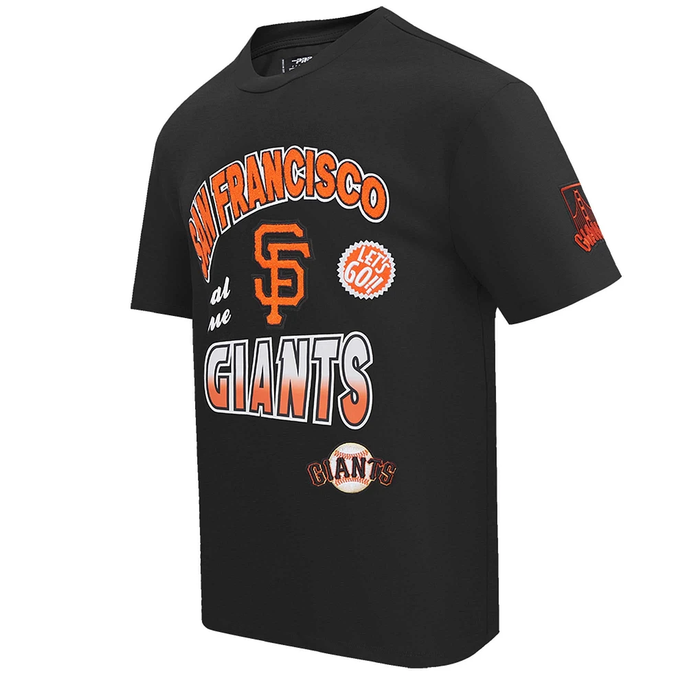 Men's Pro Standard Black San Francisco Giants Turn It Up Dropped Shoulder T-Shirt