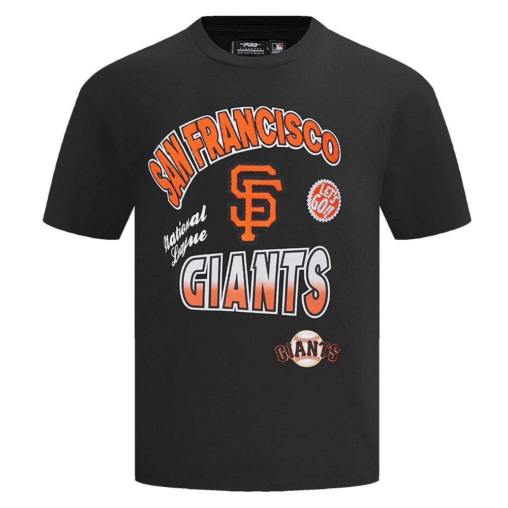 Men's Pro Standard Black San Francisco Giants Turn It Up Dropped Shoulder T-Shirt