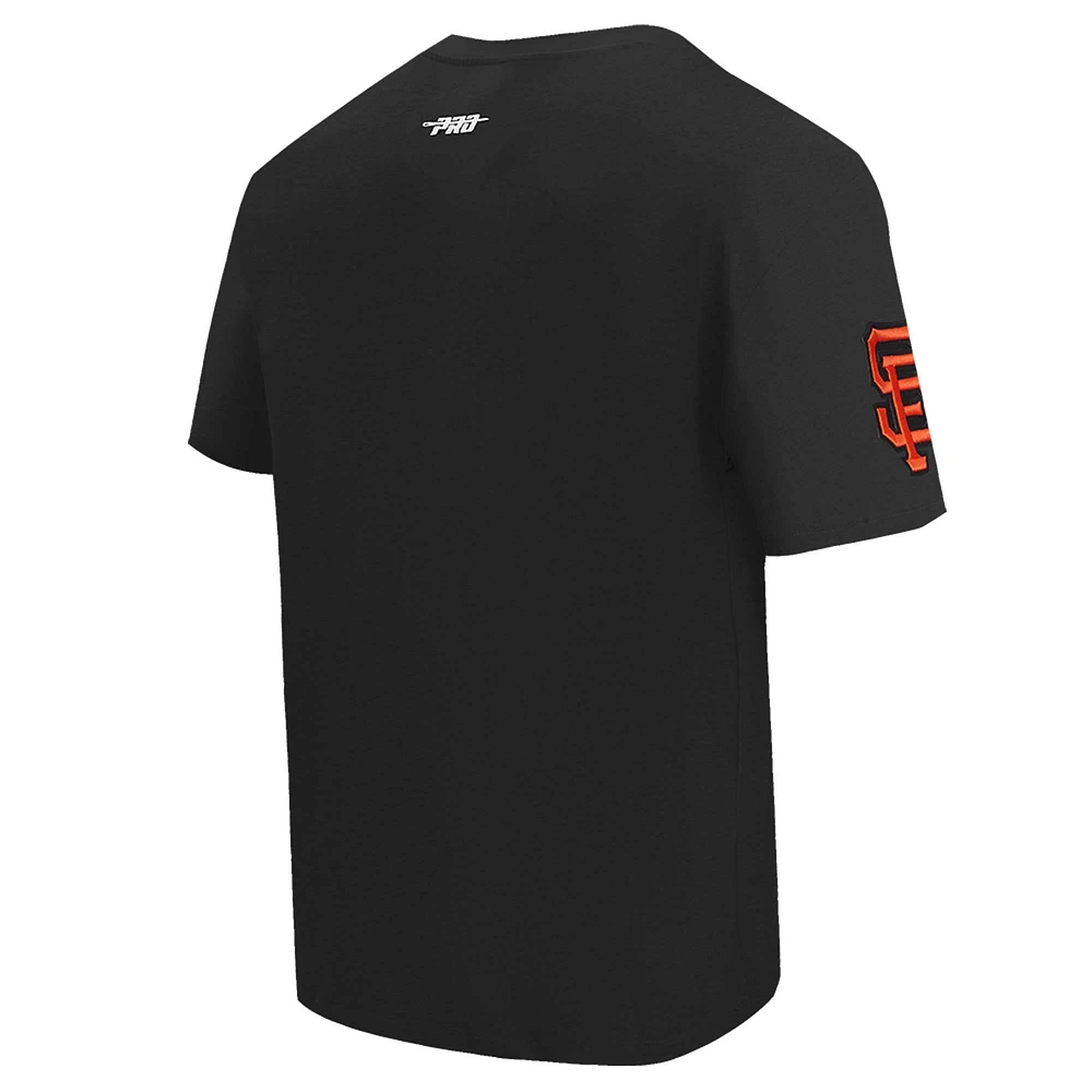 Men's Pro Standard Black San Francisco Giants Turn It Up Dropped Shoulder T-Shirt