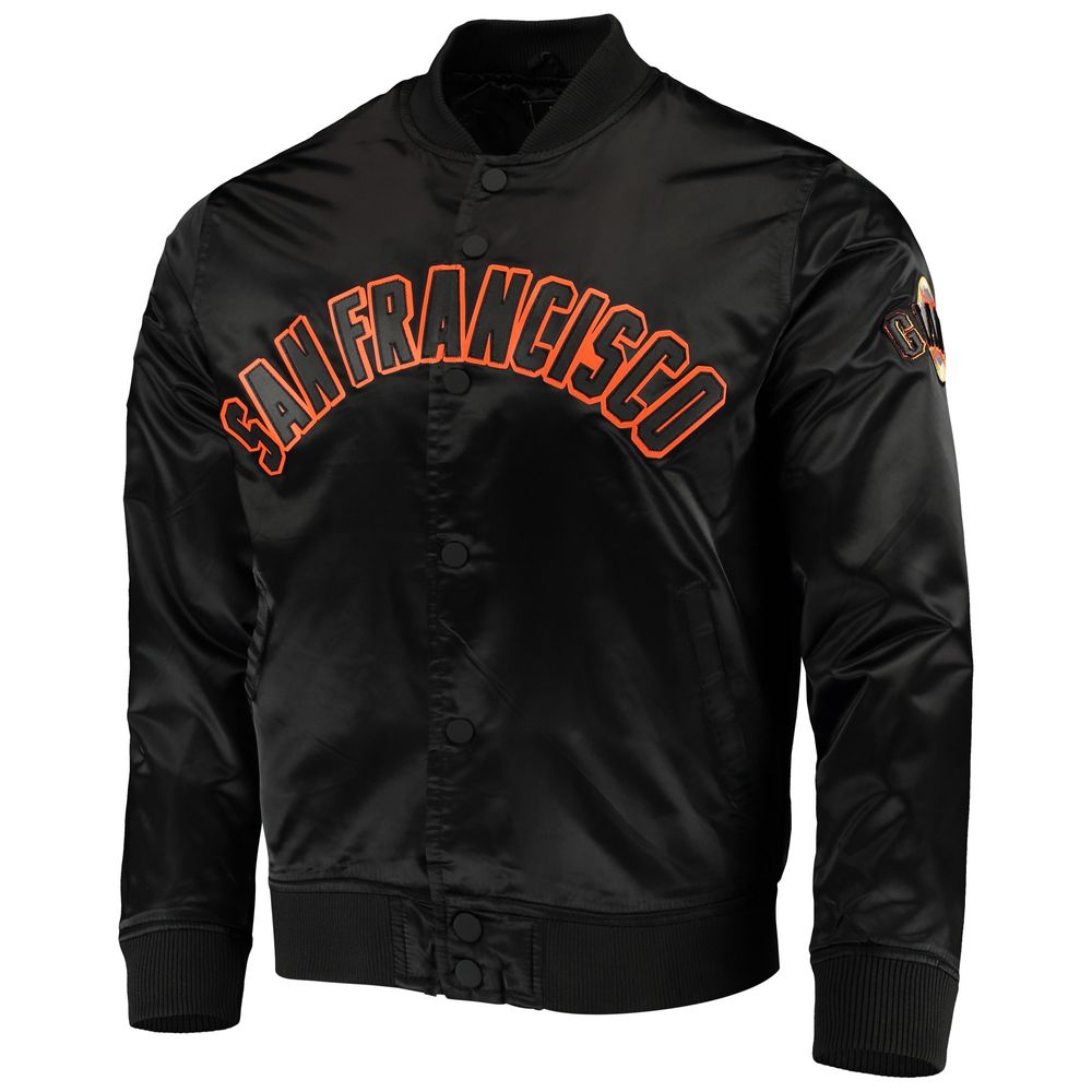 Men's Pro Standard Black San Francisco Giants Wordmark Satin Full-Snap Jacket