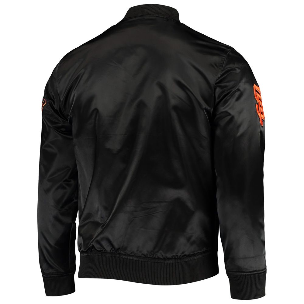 Men's Pro Standard Black San Francisco Giants Wordmark Satin Full-Snap Jacket