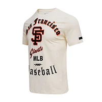 Men's Pro Standard Cream San Francisco Giants Cooperstown Collection Old English T-Shirt