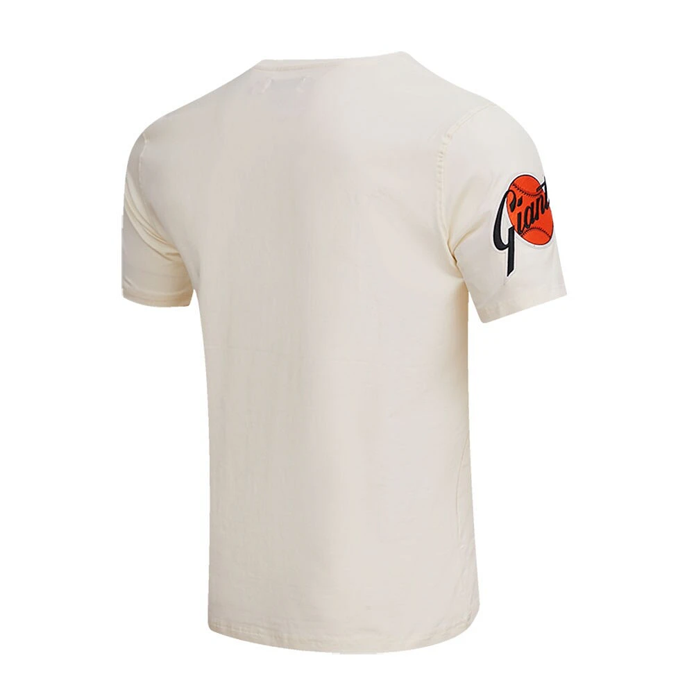 Men's Pro Standard Cream San Francisco Giants Cooperstown Collection Old English T-Shirt