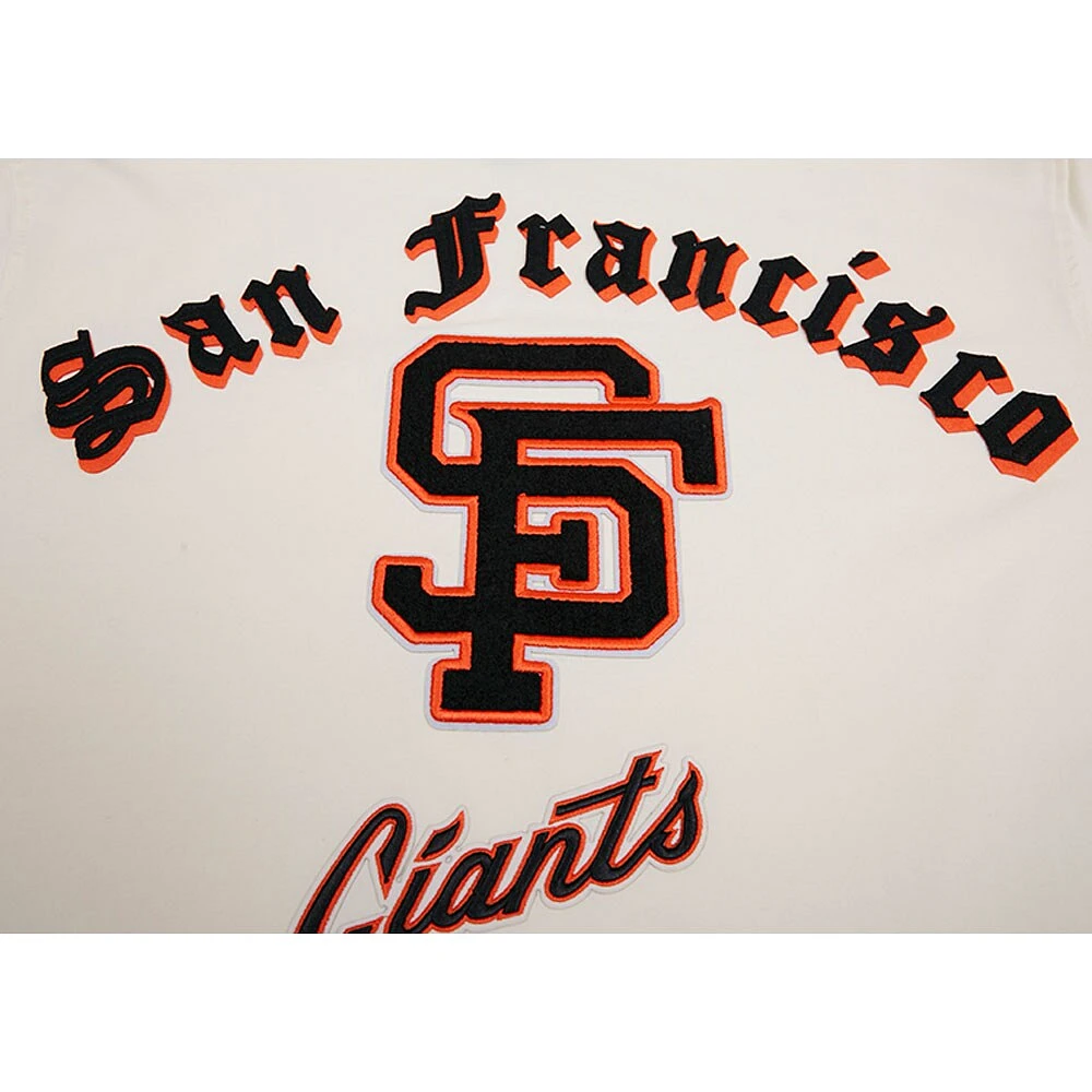 Men's Pro Standard Cream San Francisco Giants Cooperstown Collection Old English T-Shirt