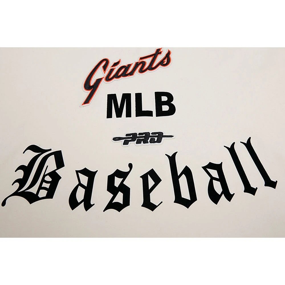Men's Pro Standard Cream San Francisco Giants Cooperstown Collection Old English T-Shirt