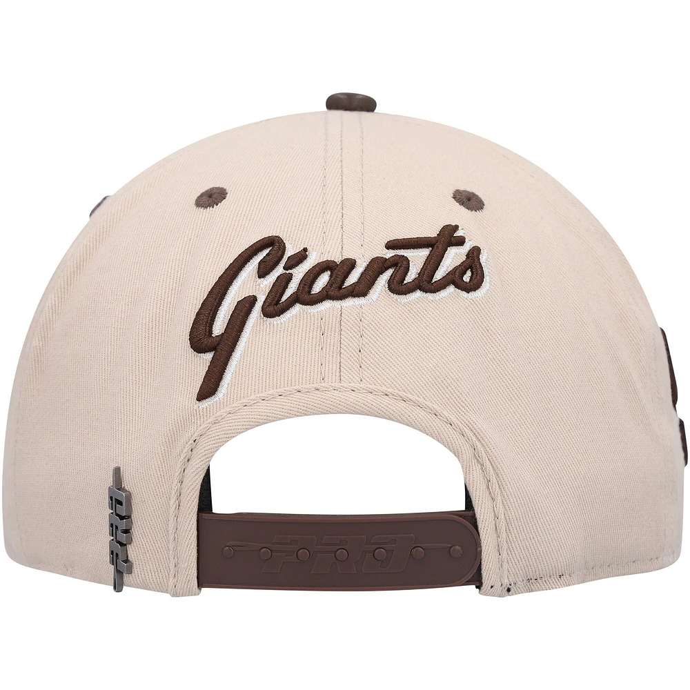 Men's Pro Standard White/Brown San Francisco Giants Chocolate Ice Cream Drip Snapback Hat