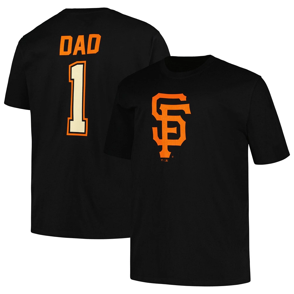 T-shirt noir pour hommes, profil des Giants de San Francisco, Big & Tall #1 Dad