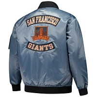 Men's Profile Charcoal San Francisco Giants Big & Tall Full-Zip Bomber Jacket