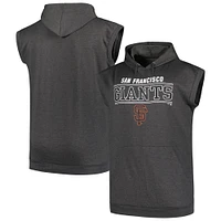 Sweat à capuche sans manches pour hommes Profile Heather Charcoal San Francisco Giants Big & Tall Muscle