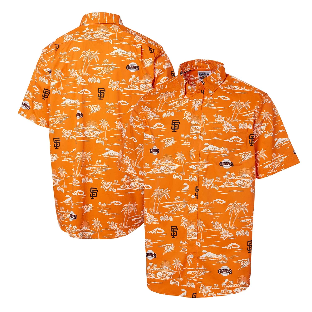 Chemise boutonnée Kekai de la collection Cooperstown des Giants San Francisco orange Reyn Spooner pour hommes