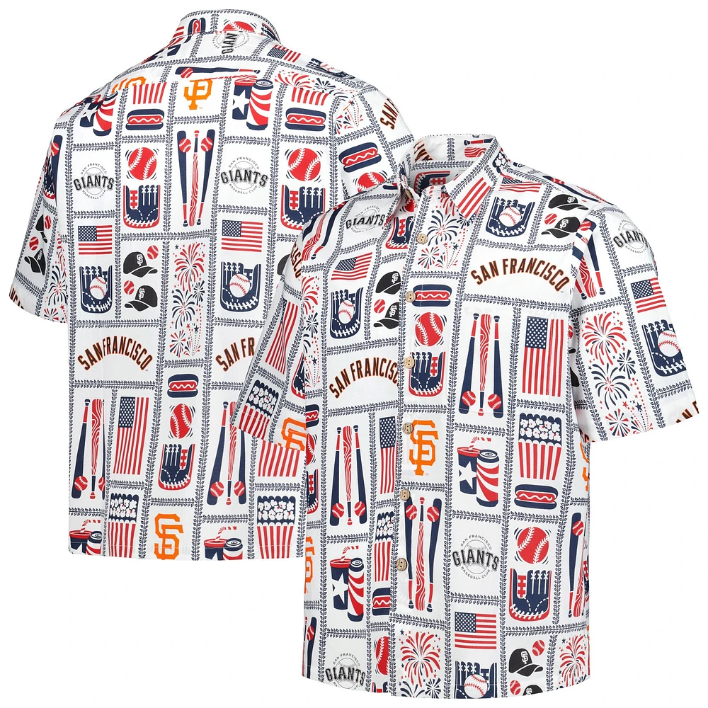 Chemise boutonnée Americana des Giants de San Francisco pour homme Reyn Spooner, blanche