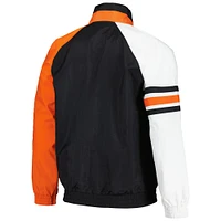 Veste à demi-zip Starter noir/orange San Francisco Giants Elite Raglan pour hommes