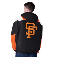 Veste demi-zip Charger Starter noire pour homme de la collection Cooperstown des Giants San Francisco