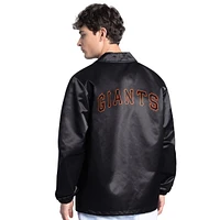 Veste d'entraîneur noire à boutons-pression pour homme des Giants de San Francisco, modèle Starter Point Man