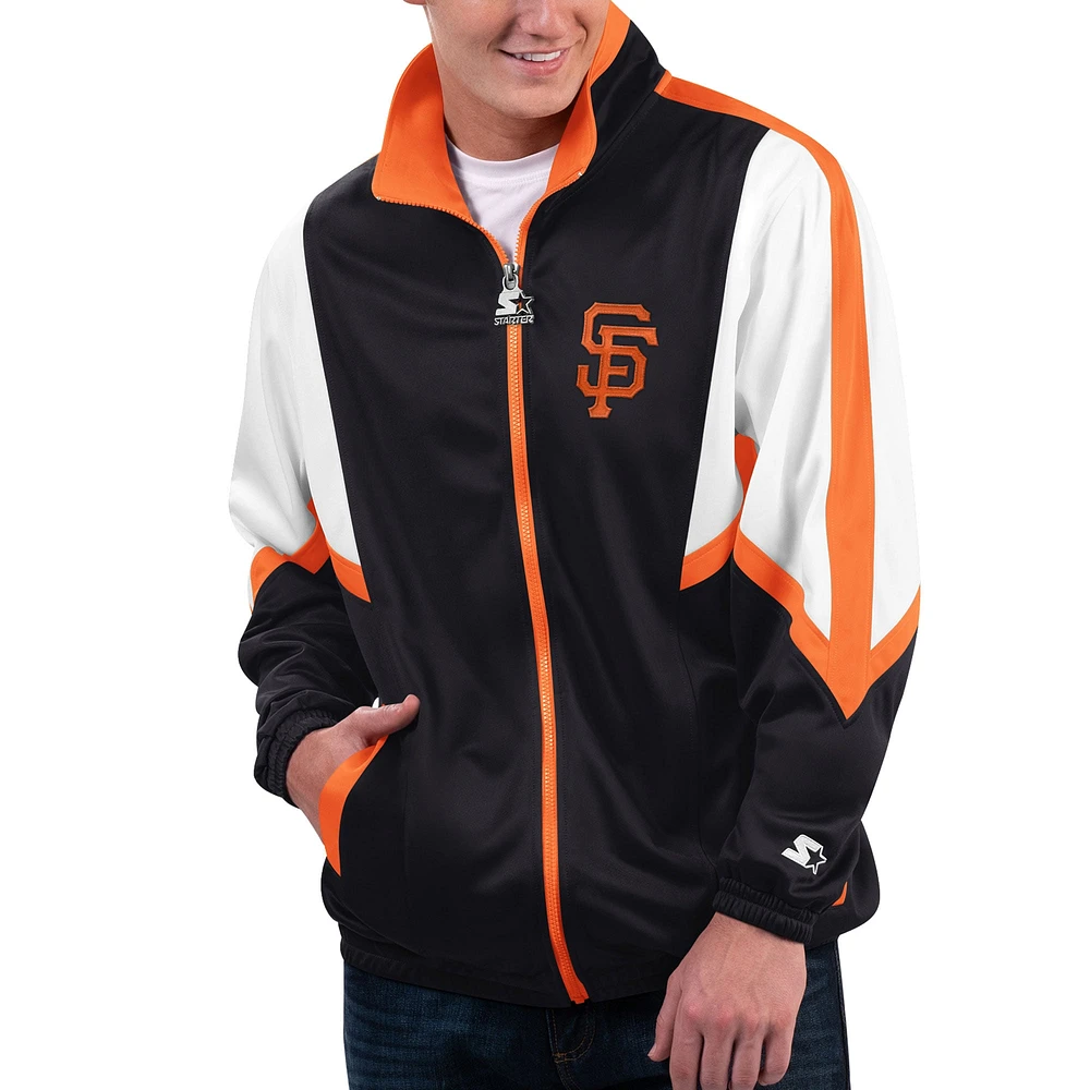 Men's Starter Black San Francisco Giants Lead Runner Full-Zip Jacket