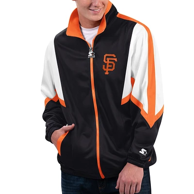 Veste entièrement zippée Starter noire pour hommes des Giants de San Francisco Lead Runner