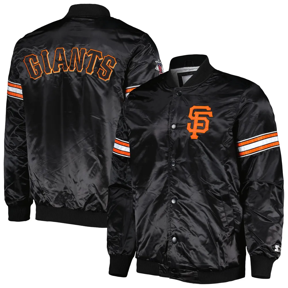 Lids San Francisco Giants Starter Pick & Roll Satin Varsity Full-Snap Jacket Black | Brazos Mall