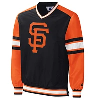 Men's Starter Black San Francisco Giants Yardline V-Neck Pullover Windbreaker