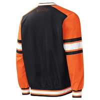 Men's Starter Black San Francisco Giants Yardline V-Neck Pullover Windbreaker