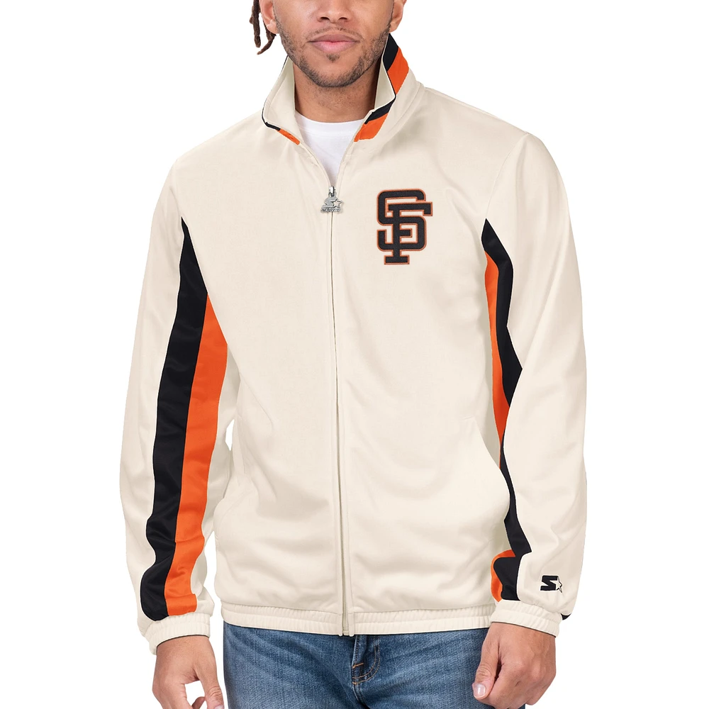 Veste de survêtement entièrement zippée Starter Cream San Francisco Giants Rebound Cooperstown Collection pour hommes