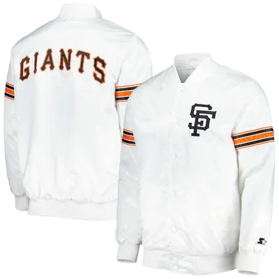 San Francisco Giants Starter Power Forward Satin Full-Snap Varsity Jacket - White