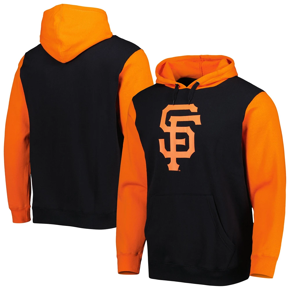 Sweat à capuche Stitches noir/orange San Francisco Giants Team pour homme