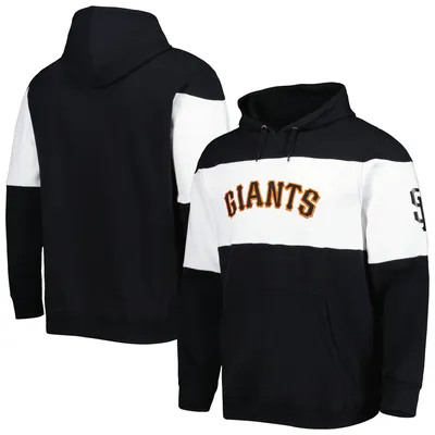 San Francisco Giants Stitches Stripe Pullover Hoodie - Black/White