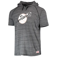 Men's Stitches Black San Francisco Giants Space-Dye Raglan Hoodie T-Shirt