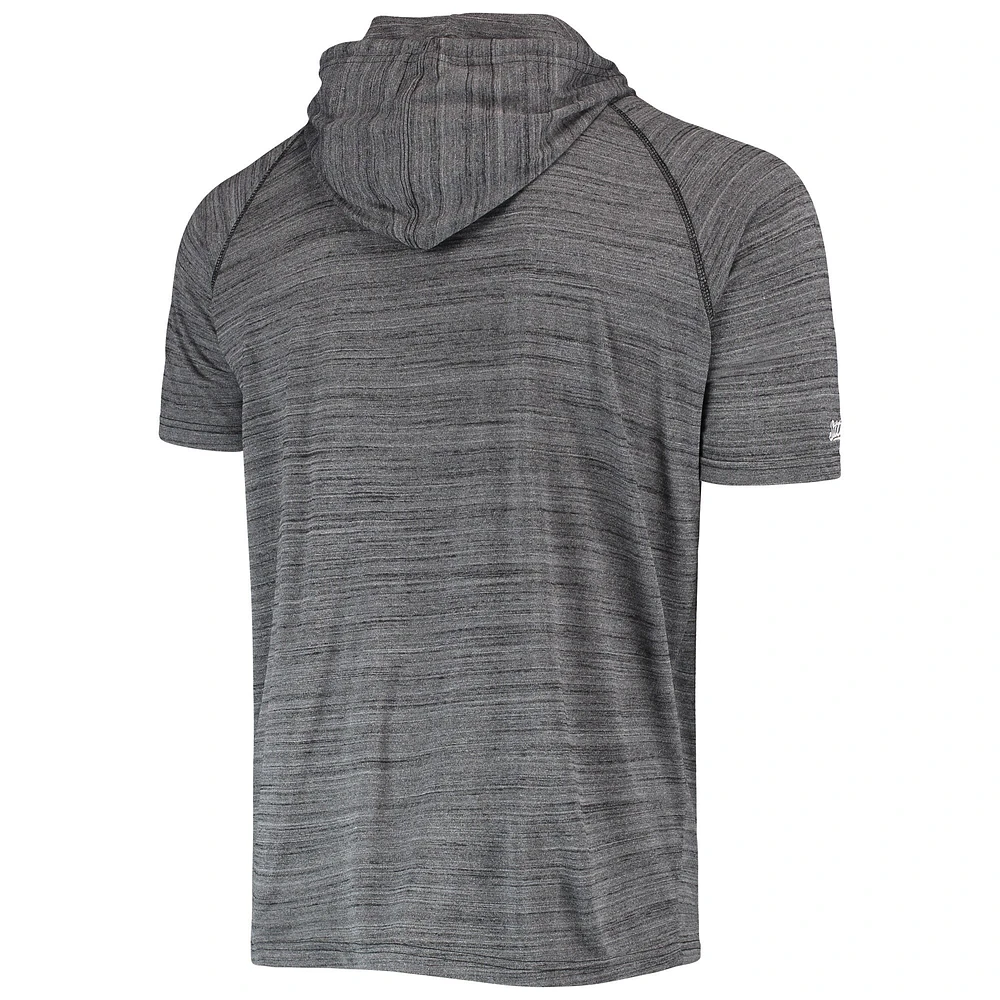 Men's Stitches Black San Francisco Giants Space-Dye Raglan Hoodie T-Shirt