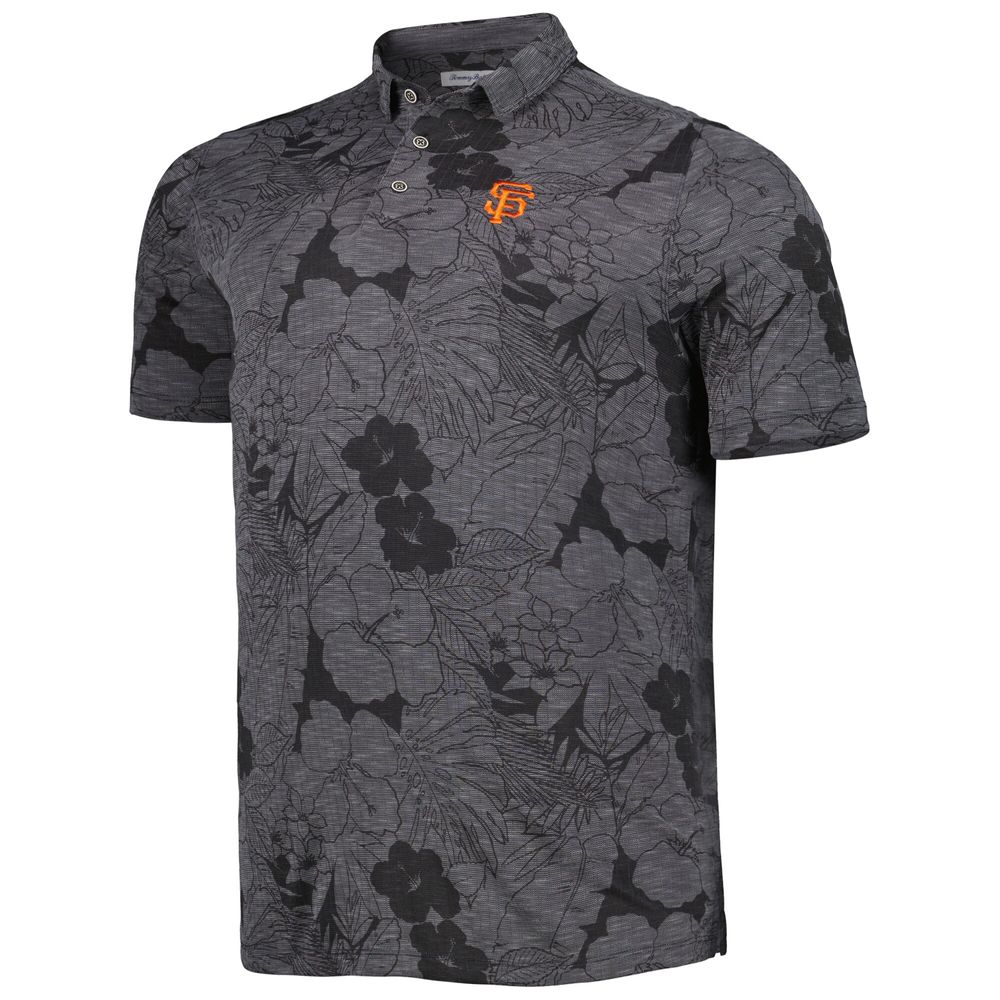 Men's Tommy Bahama Black San Francisco Giants Big & Tall Miramar Blooms Polo