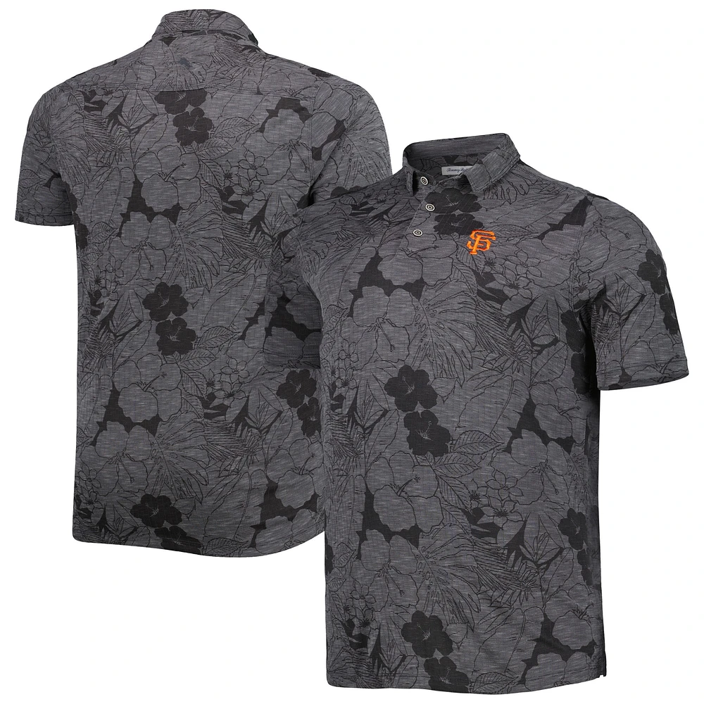 Polo Big & Tall Miramar Blooms des Giants de San Francisco Tommy Bahama noir pour homme