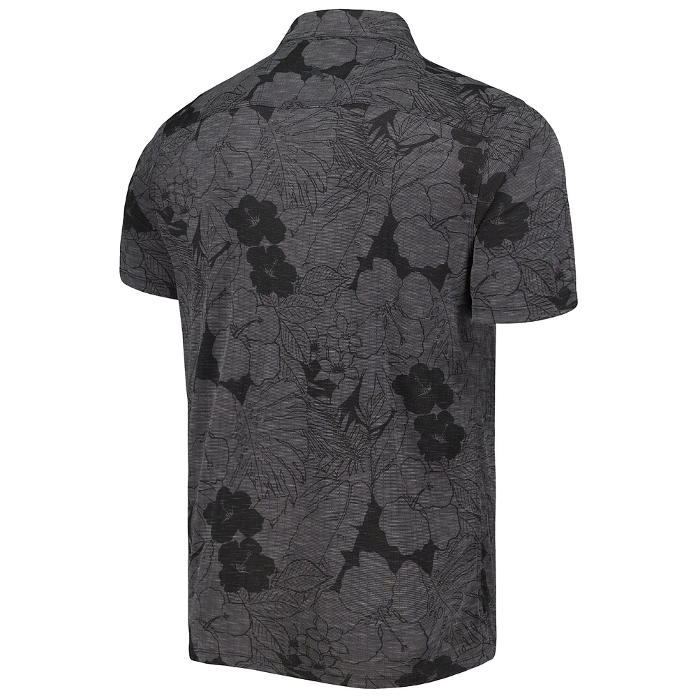 Polo Tommy Bahama noir pour homme avec fleurs des Giants de San Francisco