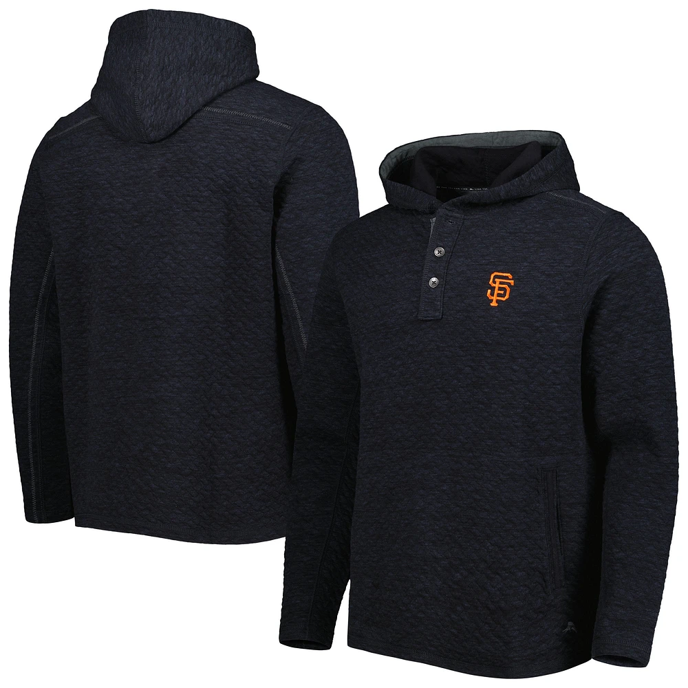 Sweat à capuche matelassé noir Tommy Bahama Giants de San Francisco Queensland pour homme