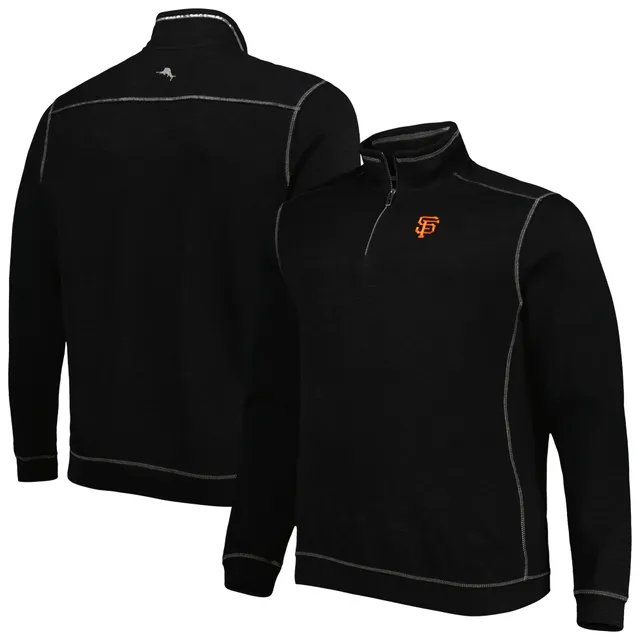 Lids San Francisco 49ers Tommy Bahama Tobago Bay Tri-Blend Half-Zip Jacket  - Black