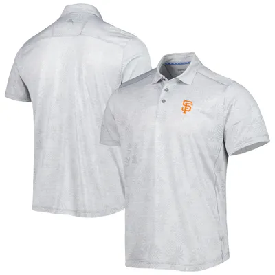 Men's San Francisco Giants Tommy Bahama Charcoal Palm Coast Delray Fond  IslandZone Allover Polo