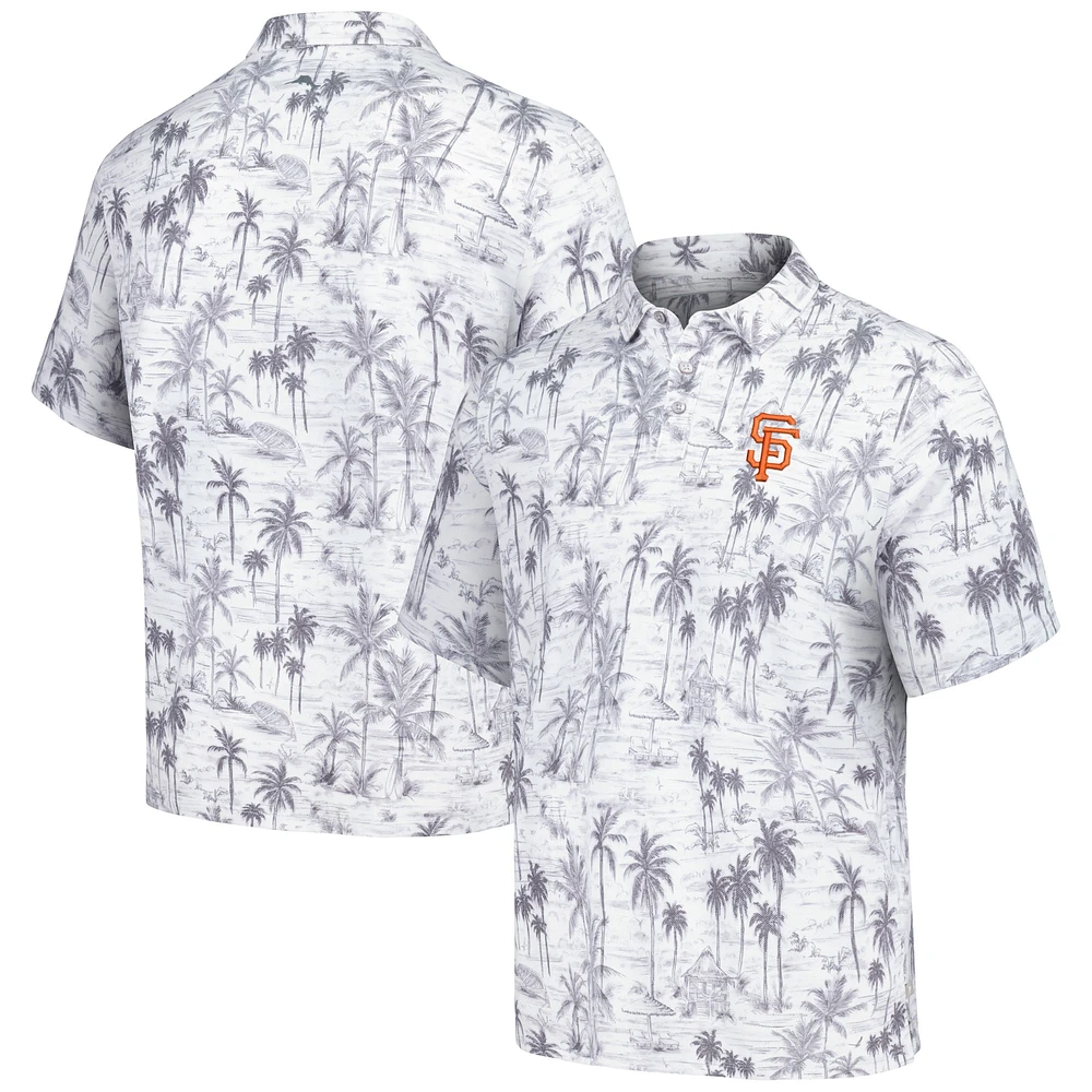 Men's Tommy Bahama Gray San Francisco Giants Sport Cabana Shores IslandZone Tri-Blend Polo