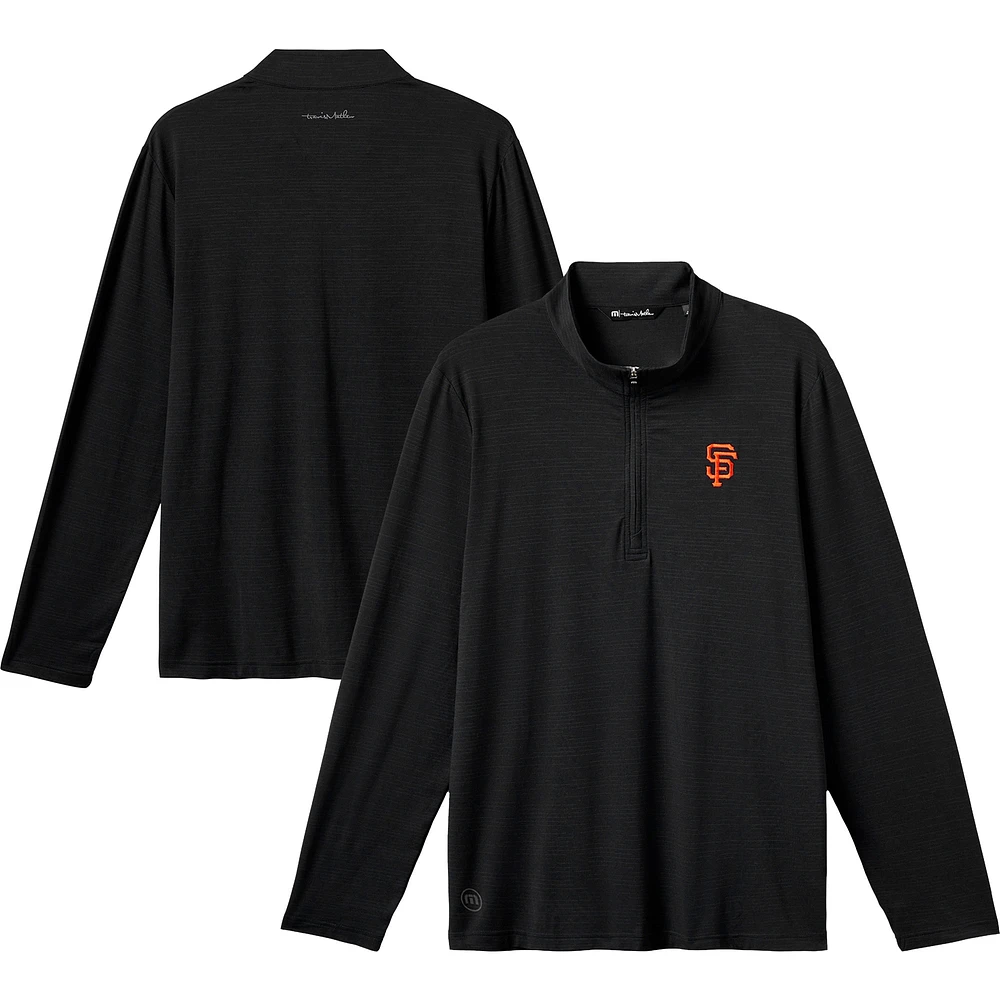 Haut pull à quart de zip TravisMathew noir des San Francisco Giants The Heater pour hommes