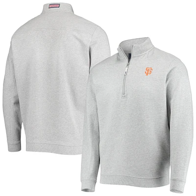 Men's Vineyard Vines Heather Gray San Francisco Giants Shep Shirt Quarter-Zip Sweatshirt