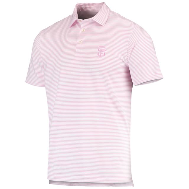 Polo à rayures Bradley des Giants de San Francisco pour homme Vineyard Vines rose/blanc