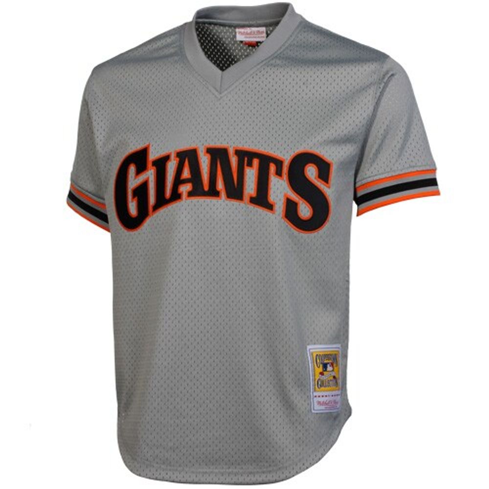 Youth San Francisco Giants Will Clark Mitchell & Ness Gray Cooperstown  Collection Mesh Batting Practice Jersey