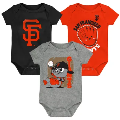 San Francisco Giants Newborn & Infant Change Up 3-Pack Bodysuit Set - Black/Orange/Gray