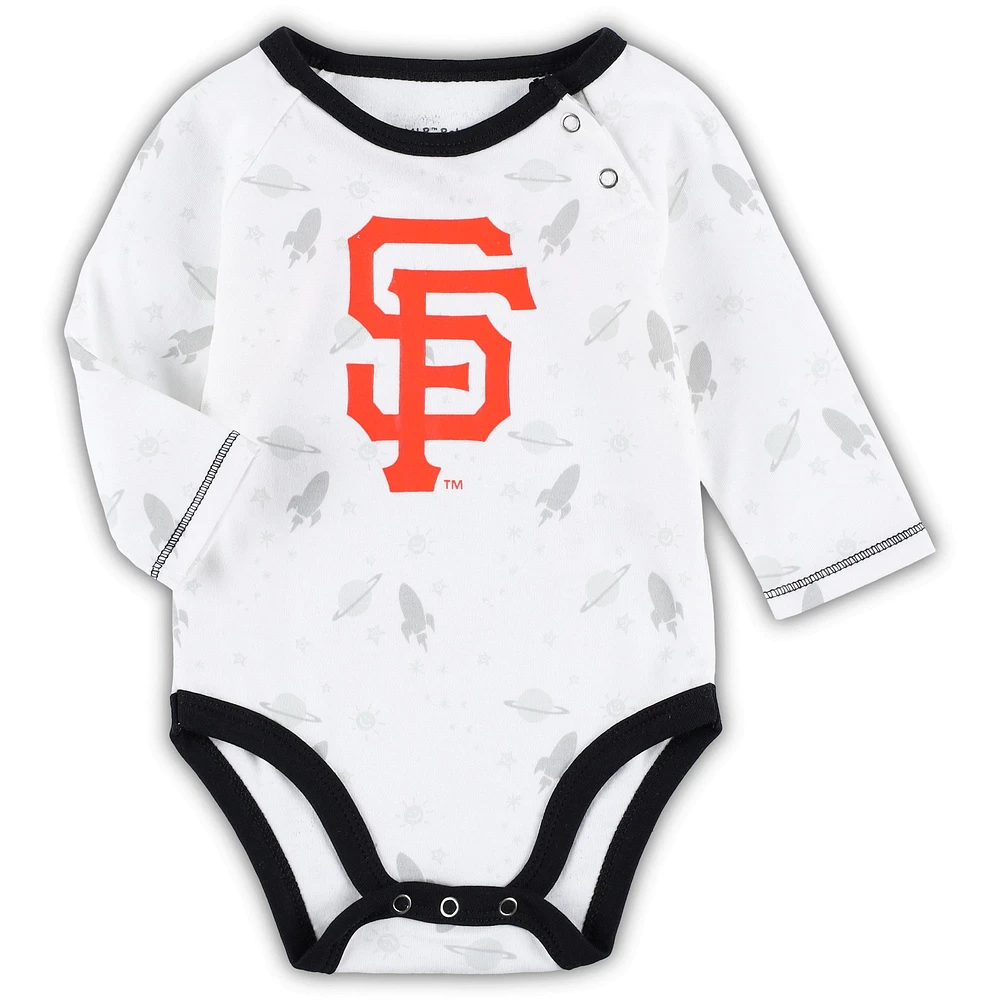Newborn & Infant Black/White San Francisco Giants Dream Team Bodysuit Hat Footed Pants Set