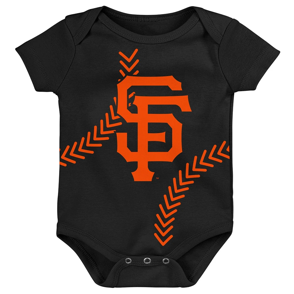 Newborn & Infant Black San Francisco Giants Running Home Bodysuit