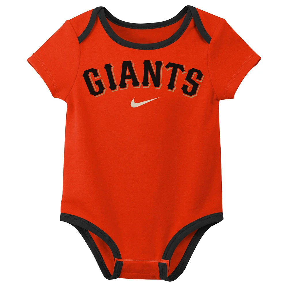 Newborn & Infant Nike San Francisco Giants Three-Pack Bodysuit Set